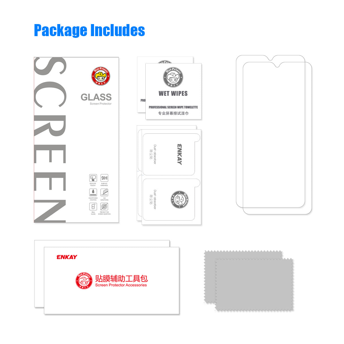 ENKAY HAT PRINCE 2Pcs/Pack Tempered Glass Screen Protector for Xiaomi Redmi 9 Anti-explosion 2.5D 0.26mm 9H HD Clear Film ENKAY HAT PRINCE 2Pcs/Pack Tempered Glass Screen Protector for Xiaomi Redmi 9 Anti-explosion 2.5D 0.26mm 9H HD Clear Film